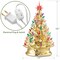 Casafield Hand Painted Ceramic Christmas Tree, Gold 15-Inch Pre-Lit Tree with 128 Multi Color Lights and 2 Star Toppers